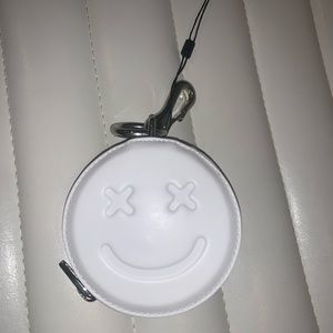 Alexander Wang White Circular Smiley Coin Purse